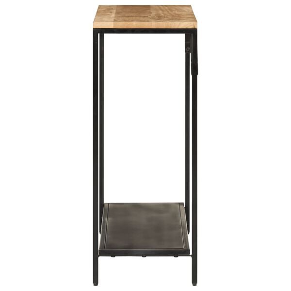 vidaXL Console Table Black, Mango Wood Solid Mango Wood, Iron