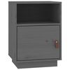 vidaXL Bedside Cabinet Set of 2 Grey Solid pine wood, faux leather