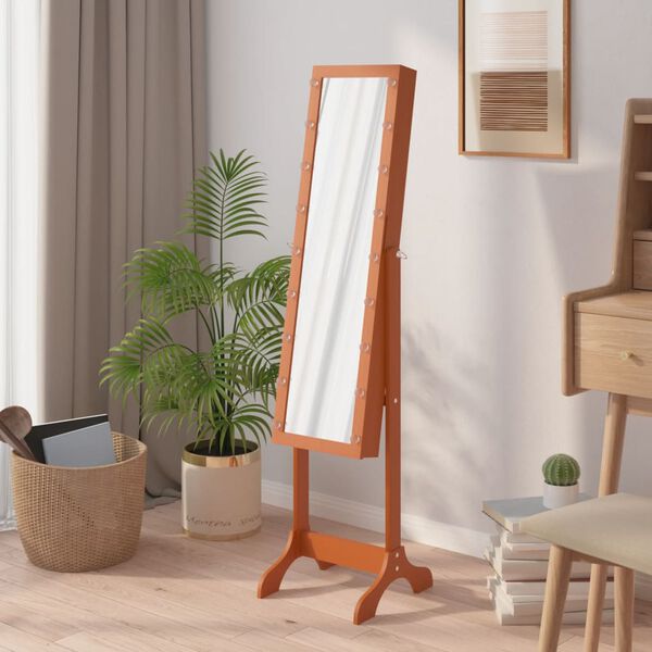 vidaXL Free-Standing Mirror with LED 13.4"x14.6"x57.5"