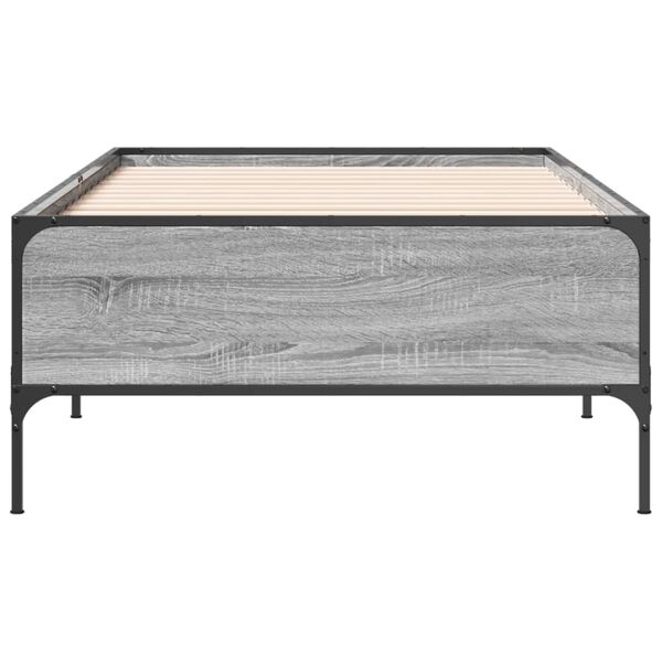 vidaXL Bed Frame Gray Sonoma Engineered Wood Single Bed Frame