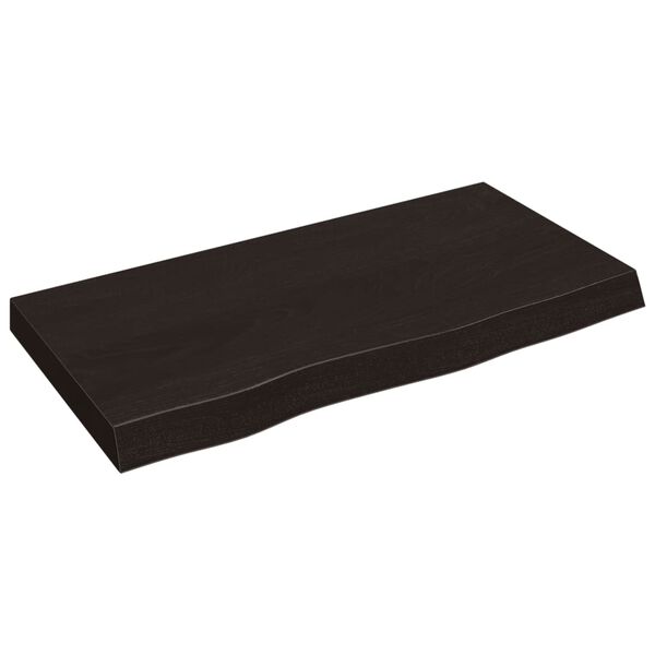 vidaXL Bathroom Countertop Dark Brown 31.5 x 15.7 x (0.8-2.4) " Treated Solid Wood