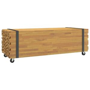 vidaXL Coffee Table Natural Teak Solid teak wood Medium Rollable