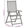 vidaXL Garden Chair Set of 4 Grey Solid Acacia Wood Standard Foldable