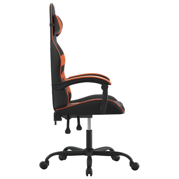 vidaXL Gaming Chair Black and Orange Faux Leather