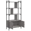 vidaXL Bookcase Grey Sonoma Engineered wood, Steel Tall Bookcase
