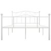 vidaXL Bed Frame White Metal 48x78.7 in Durable Bed Frame