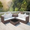 vidaXL Patio Furniture Brown Poly Rattan Standard Modular