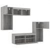 vidaXL 5 Piece TV Wall Units with LED Gray Sonoma Engineered Wood