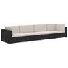 vidaXL Patio Sofa Set Set of 4 Black, Cream White