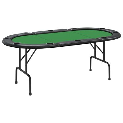 vidaXL 10-Player Folding Poker Table Green 81.1"x41.7"x29.5"