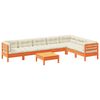 vidaXL Garden Sofa Set Wax brown, Cream