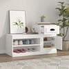vidaXL Shoe Cabinet White Engineered Wood 39.4 x 16.5 x 23.6 in