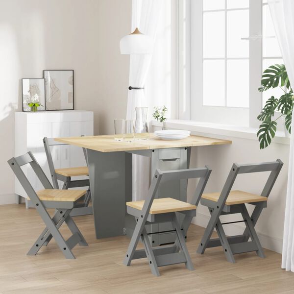 vidaXL Dining Set Honey wax brown and grey