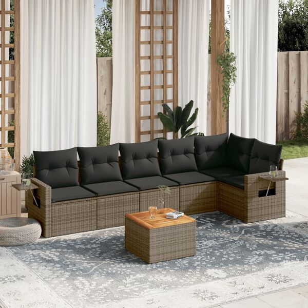 vidaXL Garden Sofa Set Grey, Dark Grey