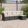 vidaXL Garden Sofa Set Black, Cream White