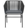 vidaXL Garden Dining Set Black and Dark Grey