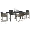 vidaXL Garden Dining Set 5 pcs Gray poly rattan