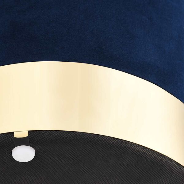 vidaXL Stool Blue and Gold Plywood, Velvet, Metal Compact Lightweight