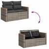 vidaXL Garden Sofa Grey PE Rattan, Powder-Coated Steel, Solid Acacia Wood