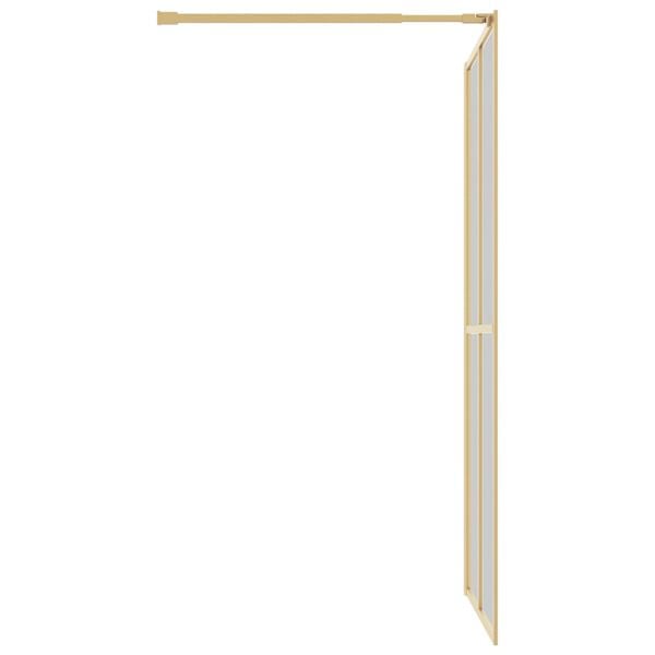 vidaXL Walk-in Shower Wall with Clear ESG Glass Gold 46.5"x76.8"