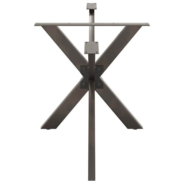 vidaXL Dining Table Leg Spider Shape Natural Steel 59.1 x 30.7 x (28.3-28.7) " Steel