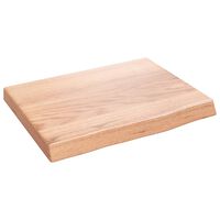 vidaXL Bathroom Countertop Light Brown 15.7"x11.8"x(0.8"-1.6") Treated Solid Wood
