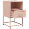 vidaXL Bedside Cabinet Set of 2 Pink Steel Bedside Cabinet Rectangular