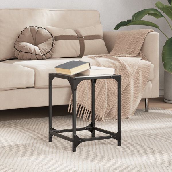 vidaXL Coffee Table Black glass Engineered wood Small Durable