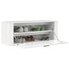 vidaXL Wall Shoe Cabinet High gloss white Engineered wood Compact