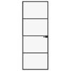 vidaXL Interior Door Black 29.9"x79.3" Tempered Glass&Aluminum Slim