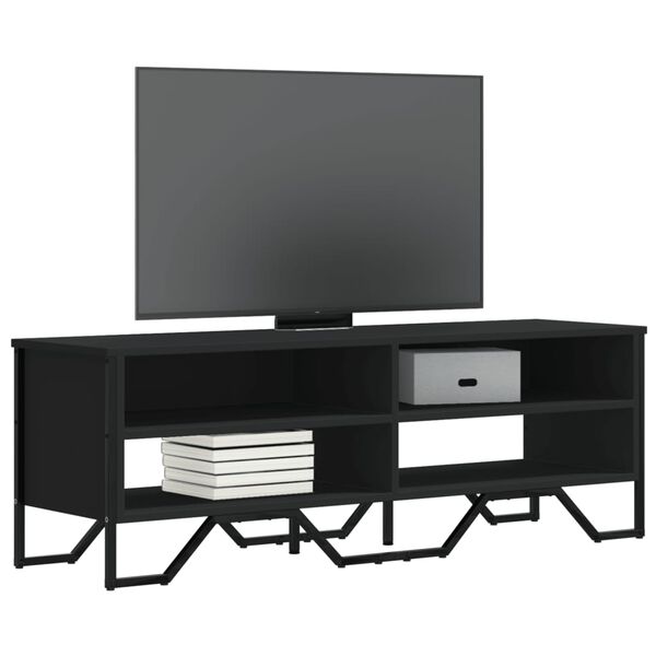 vidaXL TV Cabinet Black Engineered wood, Metal Medium TV Cabinet