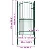 vidaXL Fence Gate with Spikes Steel 39.4x78.7" Green