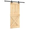 vidaXL Sliding Door with Hardware Set 33.5x82.7" Solid Wood Pine
