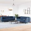 vidaXL 2 Piece Sofa Set Blue Fabric