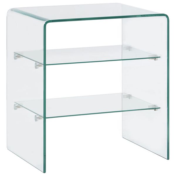 vidaXL Coffee Table See-Through Tempered Safety Glass Compact Sturdy