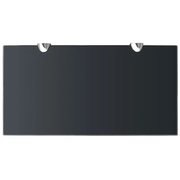 vidaXL Floating Shelf Set of 2 Black Tempered safety glass