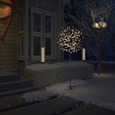 vidaXL Christmas Tree 200 LEDs Warm White Light Cherry Blossom 6 ft