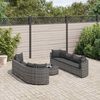 vidaXL Patio Sofa Set Set of 8 Grey PE rattan Large
