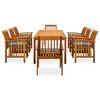 vidaXL Garden Dining Set Light brown Solid acacia wood Large