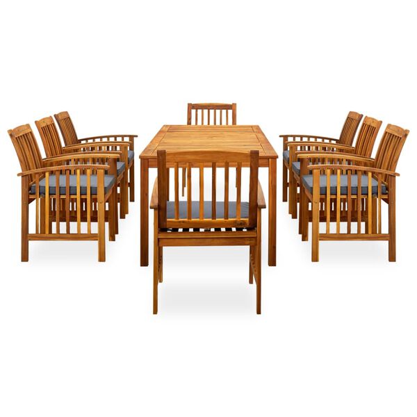 vidaXL Garden Dining Set Light brown Solid acacia wood Large