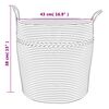 vidaXL Storage Basket Grey and White Cotton Medium Foldable