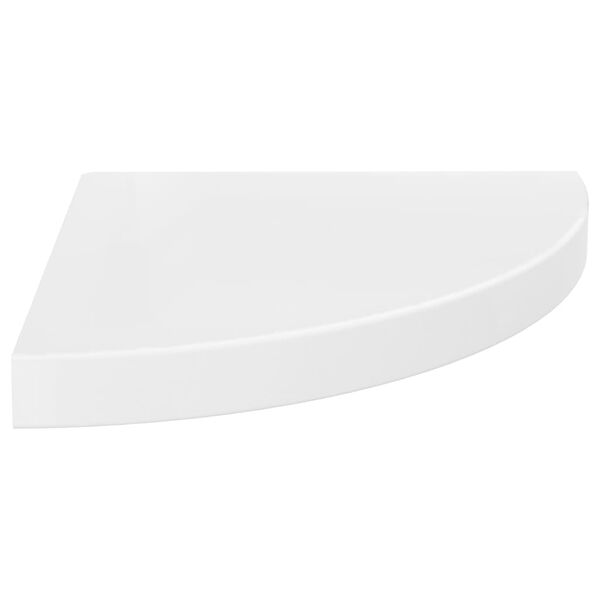 vidaXL Corner Shelf Set of 4 High gloss white Honeycomb MDF, metal