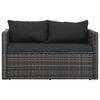 vidaXL Sofa Set Grey PE Rattan 3 Piece Set Durable