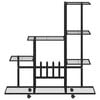 vidaXL Plant Stand Black Powder-coated metal 37.2 in x 9.8 in x 36.4 in