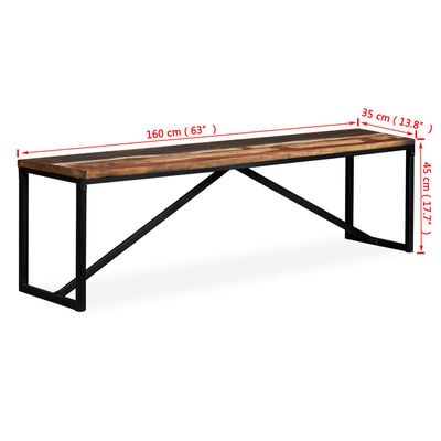 vidaXL Bench Solid Reclaimed Wood 63"x13.8"x17.7"