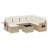 vidaXL Garden Sofa Set Beige PE Rattan 8 Piece Adjustable Armrests