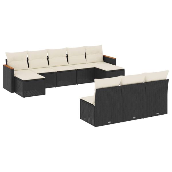 vidaXL Garden Sofa Set Black