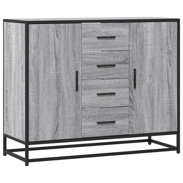 vidaXL Sideboard Grey Sonoma Engineered wood, metal Medium Sideboard