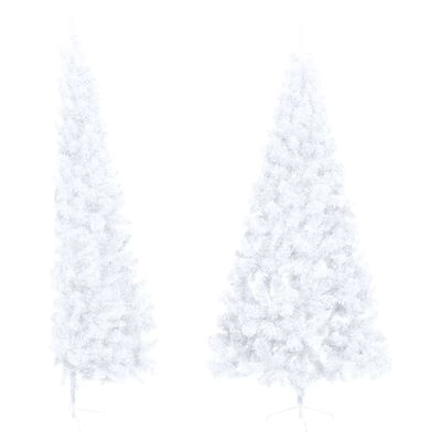 vidaXL Artificial Half Christmas Tree with Stand White 7 ft PVC