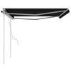 vidaXL Retractable Awning Anthracite Aluminum, Iron, Polyester